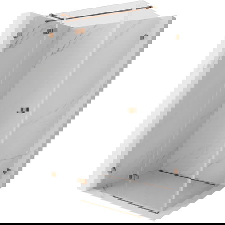 Mexen Lunar T закрита душ кабина лява 140 x 70 см, прозрачна, розово злато - 834T-140-070-60-00-L