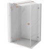 Mexen Lunar T лява отваряема душ кабина 135 x 120 см, прозрачна, четкана мед