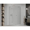 Mexen Roma отваряема душ кабина 100 x 70 см, прозрачна, хром + душ корито Flat