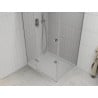 Mexen Roma душ кабина с отваряща се врата 110 x 80 см, прозрачна, хром + корито Flat - 854-110-080-01-00-4010