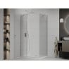 Mexen Roma душ кабина с отваряща се врата 110 x 80 см, прозрачна, хром + корито Flat - 854-110-080-01-00-4010
