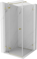 Mexen Lunar T лява отваряема душ кабина 120 x 120 см, прозрачна, златна - 834T-120-120-50-00-L