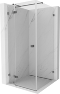 Mexen Lunar T лява разтваряема душ кабина 120 x 120 см, прозрачна, четка Gun gray - 834T-120-120-66-00-L