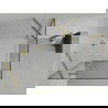 Мексен Рома душ кабина с панти 80 x 80 см, прозрачен, златен + душ платформа Flat - 854-080-080-50-00-4010