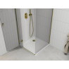 Mexen Roma отваряема душ кабина 90 x 90 см, прозрачна, златно + корито Flat