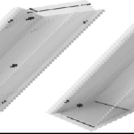 Mexen Lunar T лява душ кабина 125 x 120 cm, прозрачна, черна - 834T-125-120-70-00-L