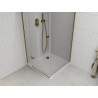 Mexen Roma отваряема душ кабина 90 x 90 см, прозрачна, златно + корито Flat