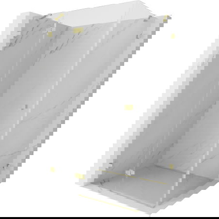 Mexen Lunar Кабина за душ с панти, лява, 85 x 70 см, прозрачна, златисто четкана - 834-085-070-55-00-L