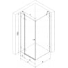 Mexen Lunar душ кабина люлееща се лява 90 x 90 см, прозрачна, златна матова - 834-090-090-55-00-L
