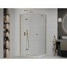 Mexen Roma разтваряща се душ кабина 80 x 100 см, прозрачна, златна + корито Flat