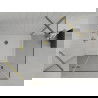 Mexen Roma душ кабина с отваряща се врата 80 x 100 см, прозрачна, златна + корито Flat - 854-080-100-50-00-4010