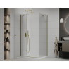 Mexen Roma лющева кабина с врати 90 x 100 см, прозрачна, златиста + поддушник Flat