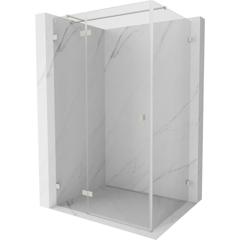Mexen Lunar T лява душ кабина с врата 110 x 70 см, прозрачна, матиран никел - 834T-110-070-97-00-L