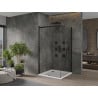 Mexen Omega плъзгаща се душ кабина 100 x 100 см, прозрачна, черна + тава Flat, бяла - 825-100-100-70-00-4010B