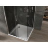 Mexen Omega плъзгаща се душ кабина 100 x 100 см, графит, хром + корито Flat, бял