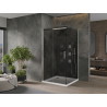Mexen Omega плъзгаща се душ кабина 100 x 100 см, графит, хром + корито Flat, бял