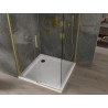 Mexen Omega разтегаем душ кабина 100 x 100 см, прозрачна, златна + поддушово