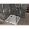 Mexen Omega плъзгаща се душ кабина 100 x 100 см, прозрачна, хром + корито Flat