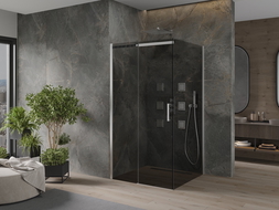 Mexen Omega плъзгаща се душ кабина 100 x 100 см, графит, хром - 825-100-100-01-40