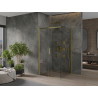Mexen Omega разтегаема душ кабина 100 x 100 см, прозрачна, златна - 825-100-100-50-00