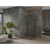 Mexen Omega разтегаема душ кабина 100 x 100 см, прозрачна, златна - 825-100-100-50-00