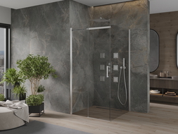 Mexen Omega плъзгаща се душ кабина 100 x 100 см, прозрачно, хром - 825-100-100-01-00