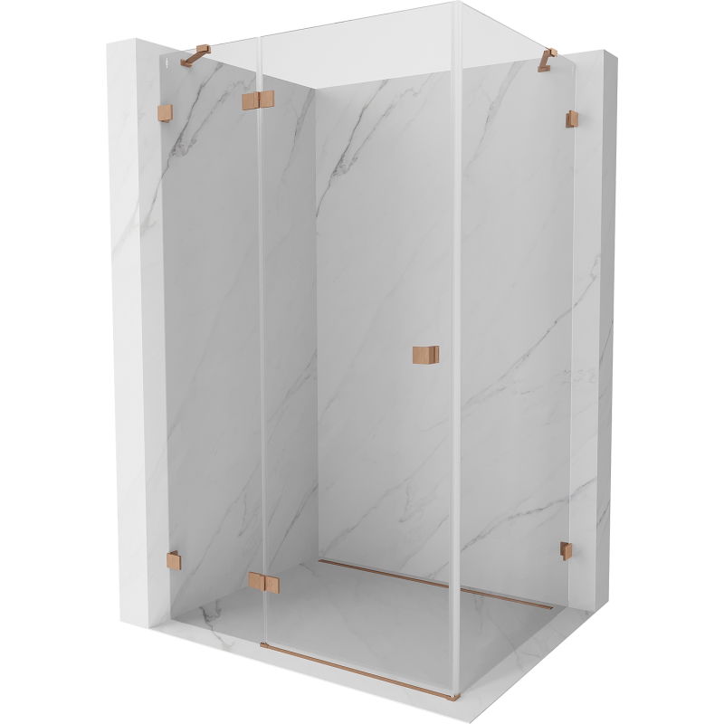 Mexen Lunar душ кабина леви врати 80 x 70 см, прозрачна, матиран мед - 834-080-070-65-00-L