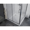 Mexen Apia плъзгаща се душ кабина 100 x 100 см, прозрачна, хром + корито Flat