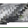 Mexen Apia душ кабина разтегателна 100 x 100 см, ивици, хром + душ тава Flat - 840-100-100-01-20-4010