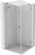 Mexen Lunar лява врата за душ кабина 90 x 90 см, прозрачна, четкано мед - 834-090-090-65-00-L
