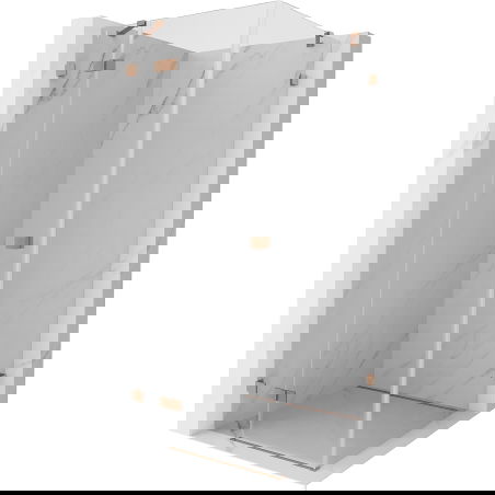 Mexen Lunar кабина за душ с отваряне наляво 100 х 100 см, прозрачно, четкана мед - 834-100-100-65-00-L