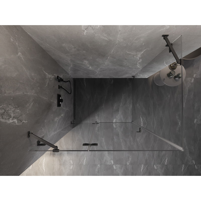 Mexen Lunar лява отваряема душ кабина 95 x 80 см, прозрачна, четкавано оръдие