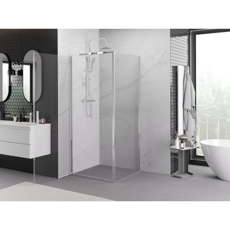 Mexen Exo-B отваряема душ кабина 95 x 95 см, прозрачна, хром - 817-095-095-01-00