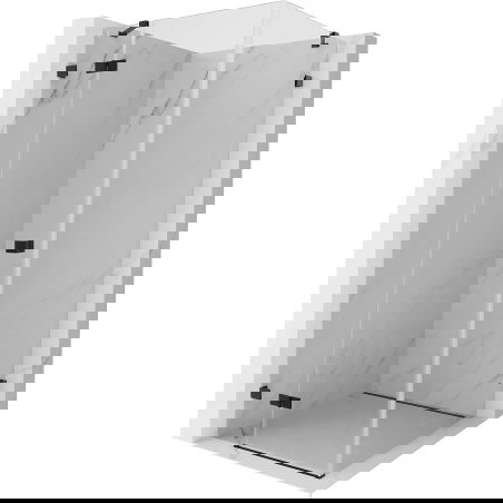 Mexen Lunar лява душ кабина 70 x 70 см, прозрачна, черна - 834-070-070-70-00-L