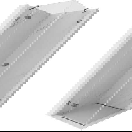 Mexen Lunar лява отваряема душ кабина 100 x 100 см, прозрачна, gun metal - 834-100-100-95-00-L