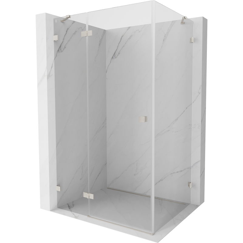Mexen Lunar лява душ кабина с врата 85 x 80 см, прозрачна, матов никел - 834-085-080-97-00-L