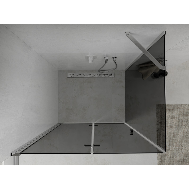 Mexen Lima сгъваема душ кабина 80 x 70 cm, графит, хром - 856-080-070-01-40