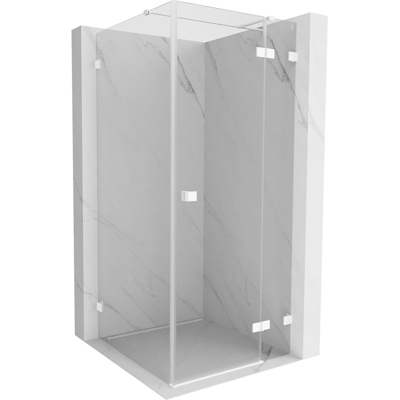 Mexen Lunar T душ кабина отваряща се врата дясна 120 x 120 см, прозрачна, бяла - 834T-120-120-20-00-P