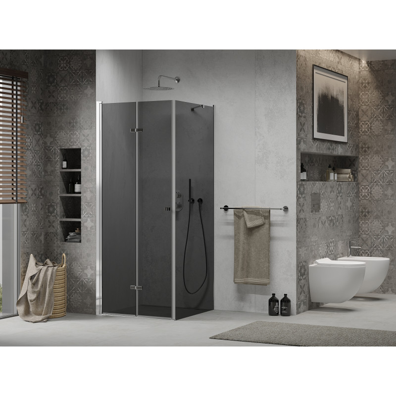 Mexen Lima сгъваема душ кабина 90 x 90 см, графит, хром - 856-090-090-01-40