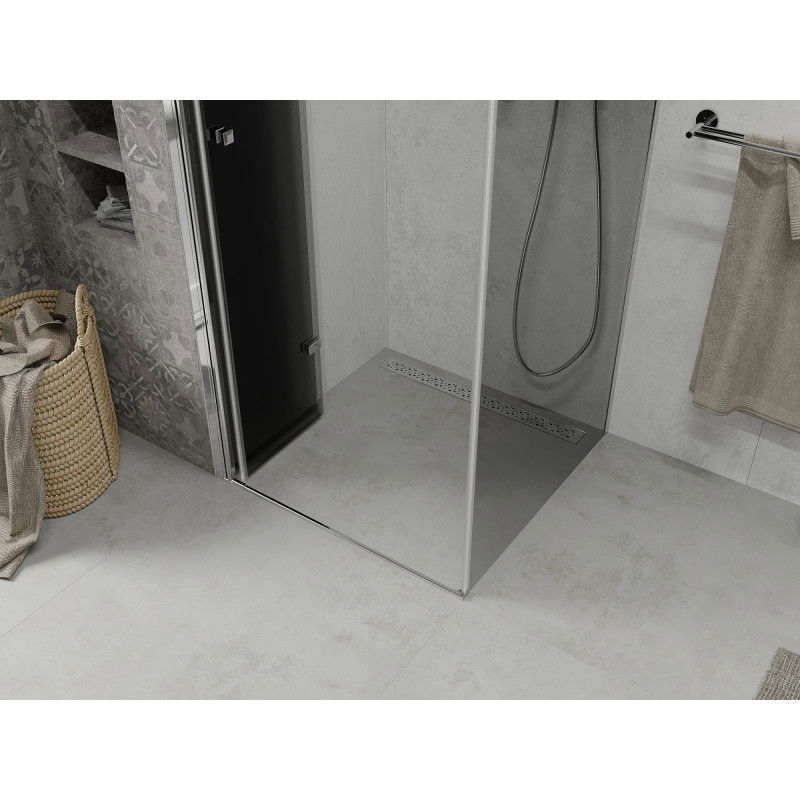 Mexen Lima сгъваем параван за душ 90 x 90 см, графит, хром - 856-090-090-01-40