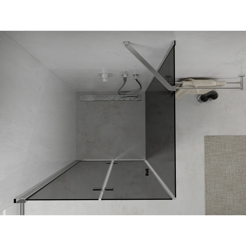 Mexen Lima сгъваема душ кабина 90 x 90 см, графит, хром - 856-090-090-01-40
