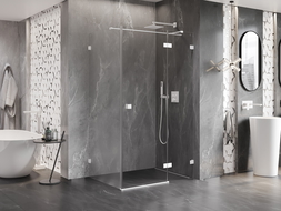 Mexen Lunar T дясна отваряема душ кабина 135 x 120 см, прозрачна, бяла - 834T-135-120-20-00-P