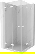 Mexen Lunar-F Duo сгъваема душ кабина 70 x 70 см, прозрачна, бяла - 836-070L-070P-20-00