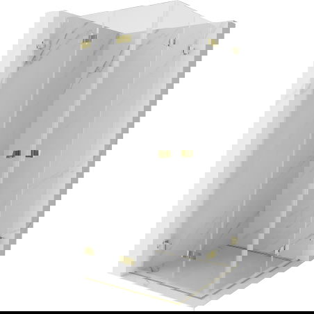 Mexen Lunar-F Duo сгъваема душ кабина 70 x 70 см, прозрачна, златна - 836-070L-070P-50-00