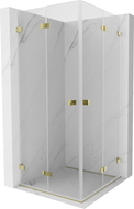 Mexen Lunar-F Duo сгъваема душ кабина 70 x 70 cm, прозрачна, златна - 836-070L-070P-50-00