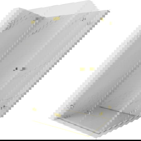 Mexen Lunar-F Duo сгъваема душ кабина 85 x 80 см, прозрачна, златна - 836-085L-080P-50-00