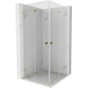 Mexen Lunar-F Duo сгъваема душ кабина 100 x 100 см, прозрачна, златна - 836-100L-100P-50-00
