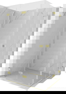 Mexen Lunar-F Duo сгъваема душ кабина 80 x 70 см, прозрачна, четкано злато - 836-080L-070P-55-00