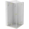 Mexen Lunar-F Duo сгъваема душ кабина 100 x 100 см, прозрачна, златисто матова - 836-100L-100P-55-00