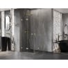 Mexen Lunar-F Duo сгъваема душ кабина 100 x 100 см, прозрачна, златисто матова - 836-100L-100P-55-00